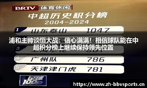 浦和主帅谈恒大战：信心满满！相信球队能在中超积分榜上继续保持领先位置